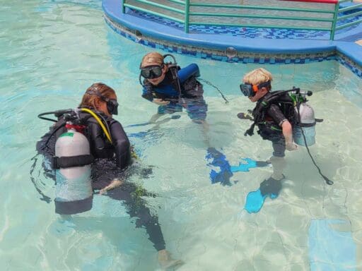 Encouraging kids to dive